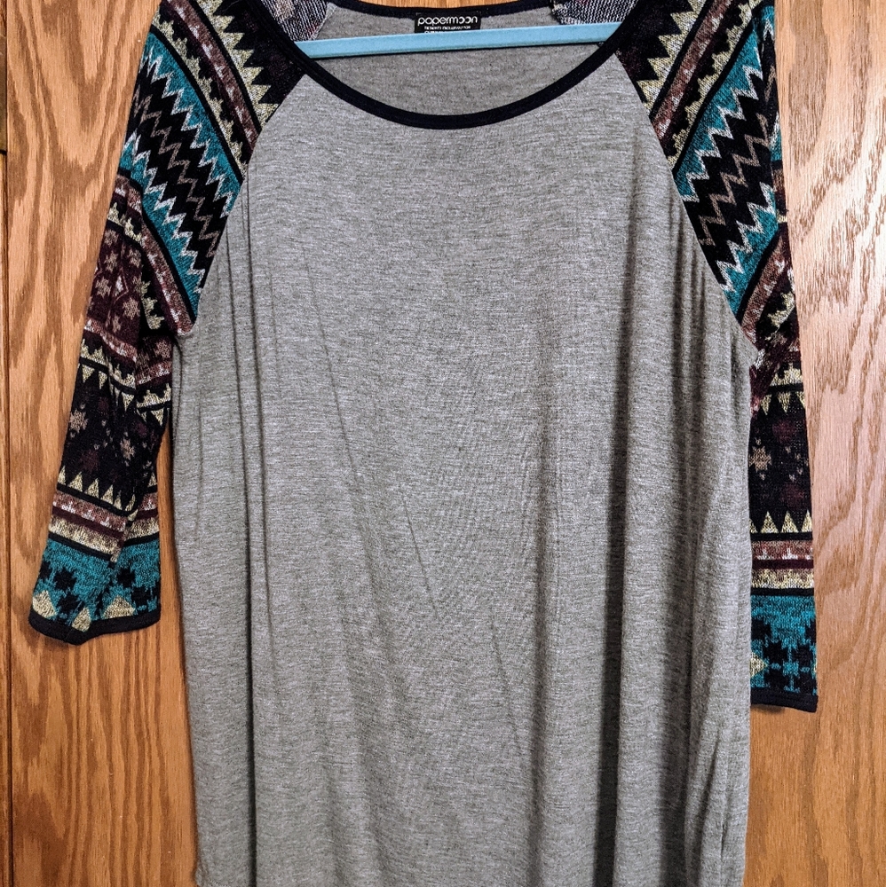 Papermoon Mixed Material Raglan Knit Top - Picture 2 of 3